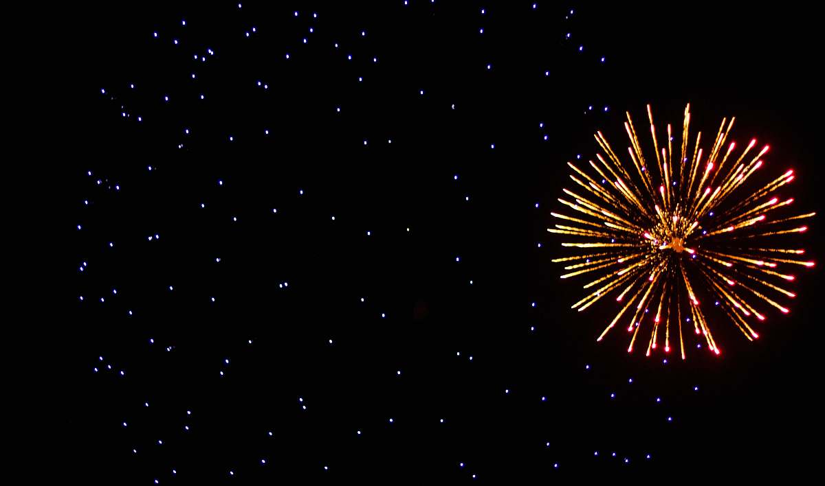 night firework display outdoors