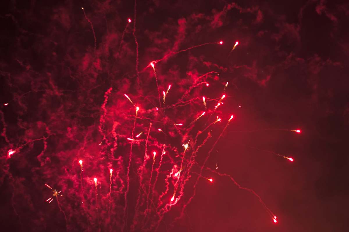 outdoors red fireworks nature