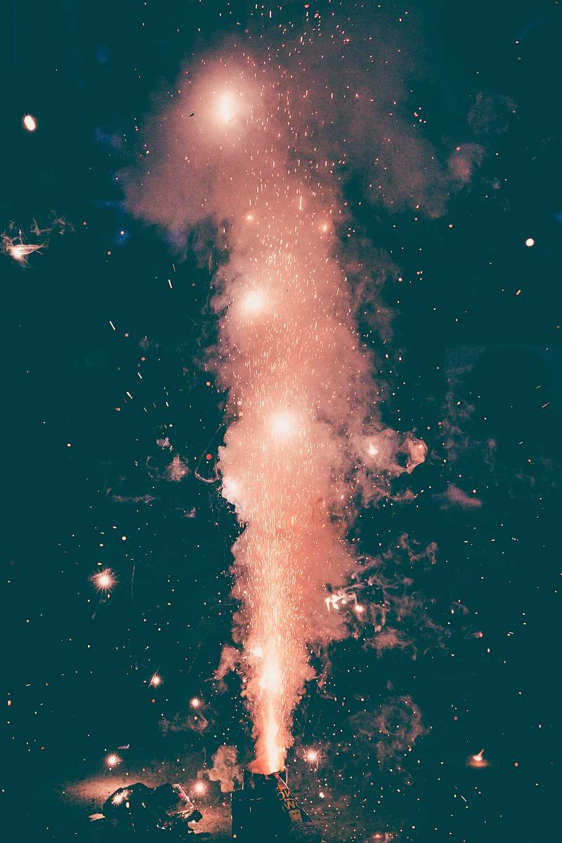 grey fireworks display bonfire