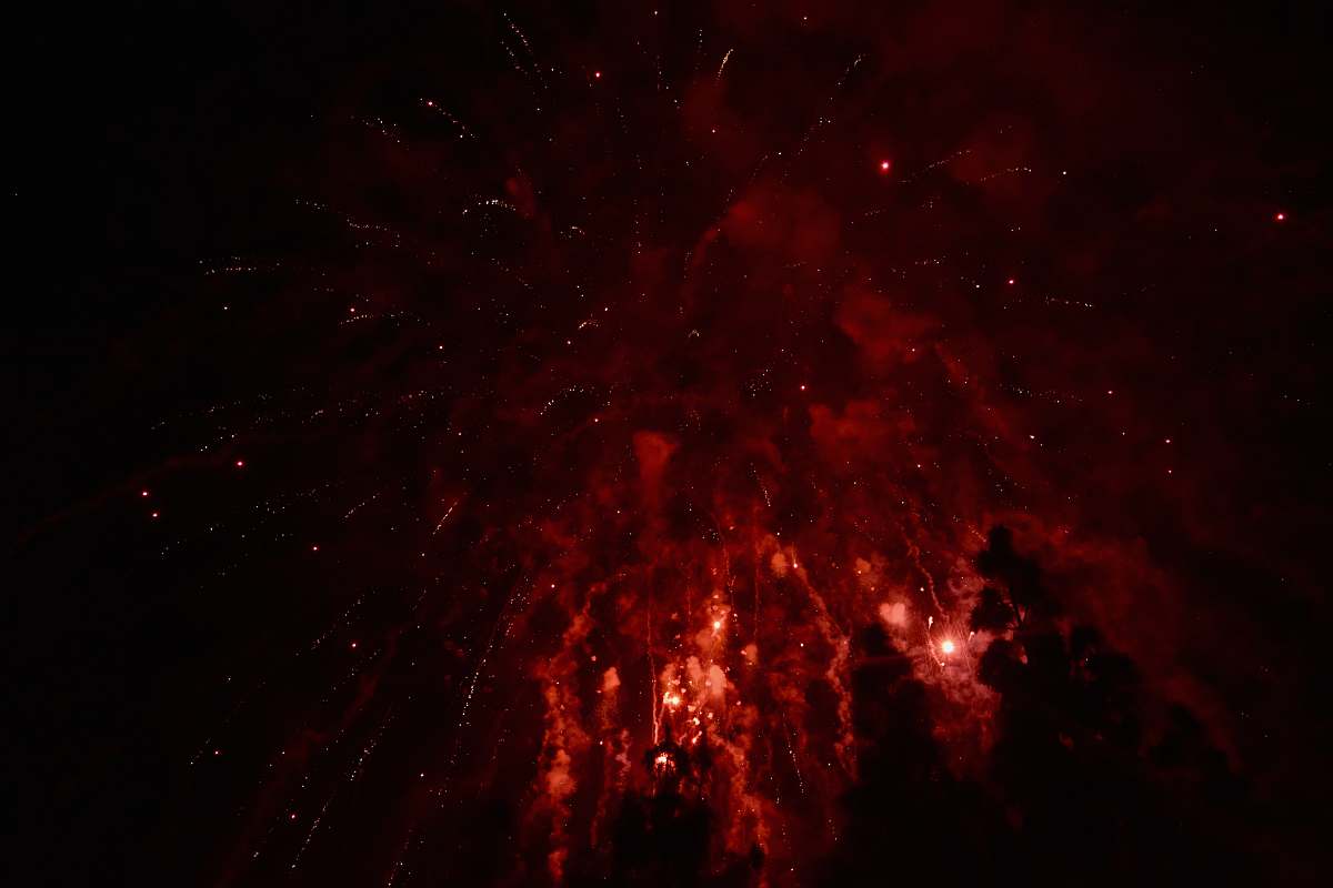 red red flares at night background