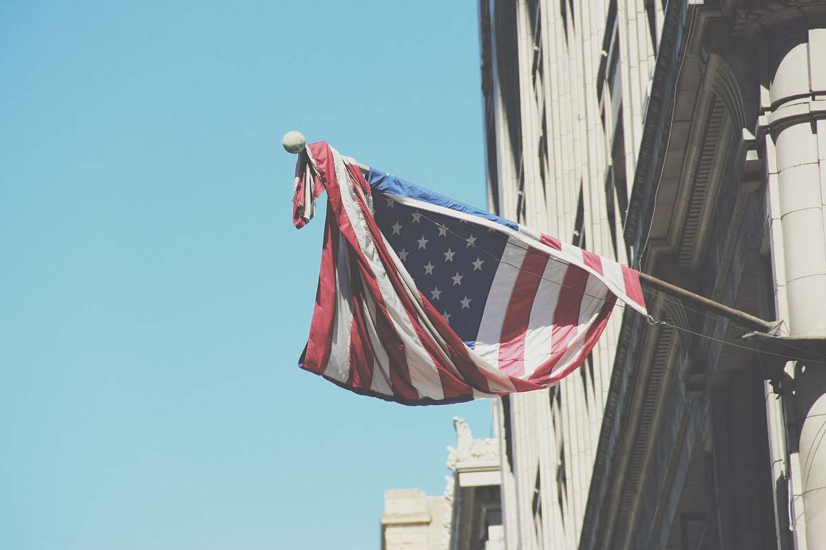 downtown USA flag on building during daytime emblem