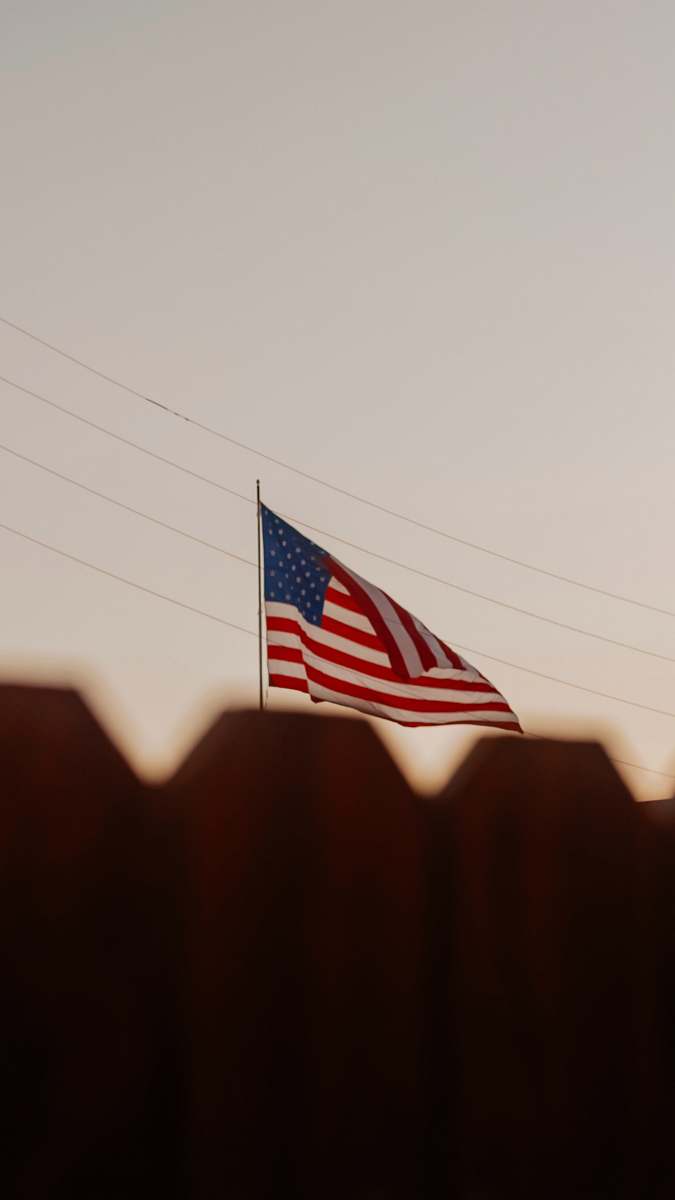 symbol USA flag on focus photography nissan