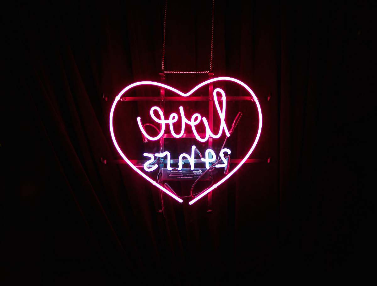 neon red Love 24 hours neon light sign sign