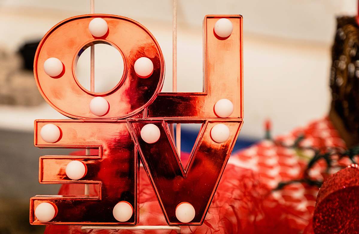 valentine brown and white love lighted signage loveland