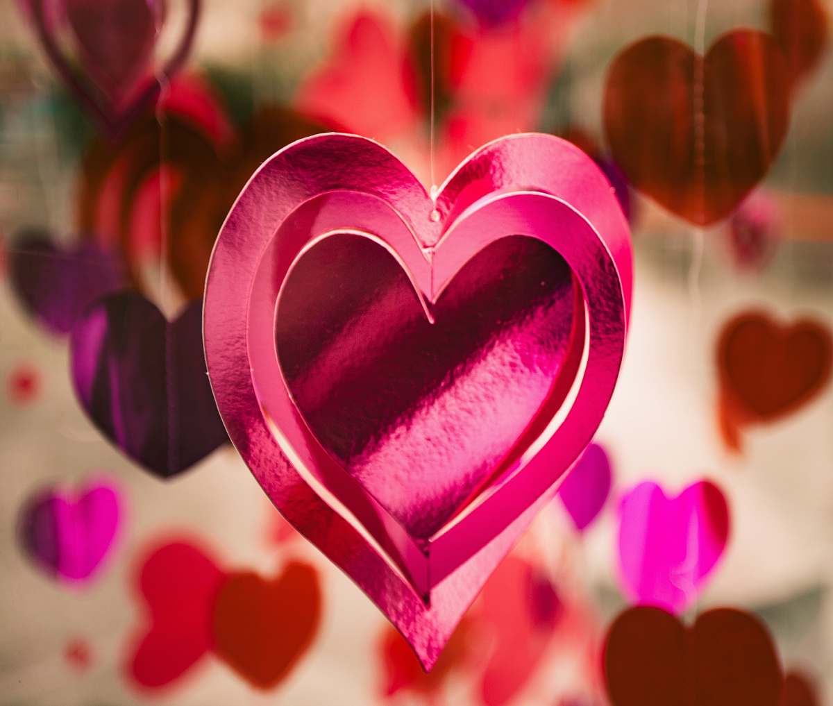 valentine pink heart hanging ornament heart