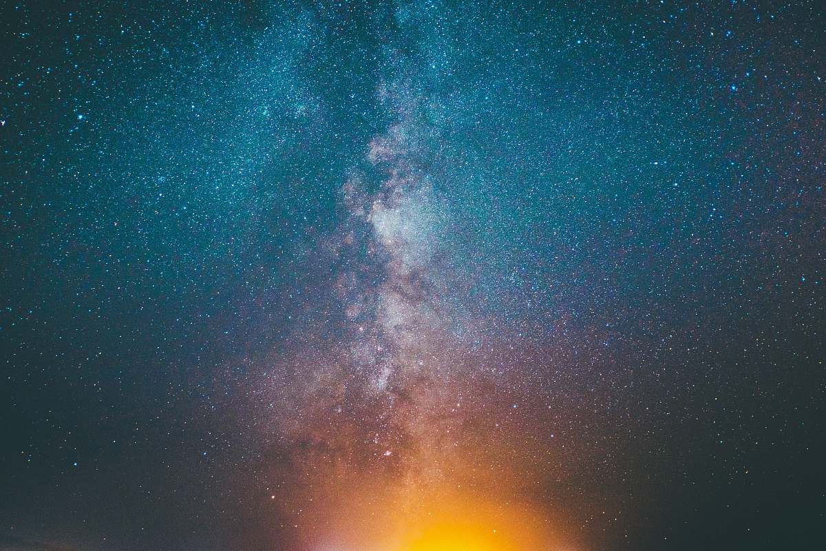 night blue, yellow, and purple starry sky during nighttime galaxy