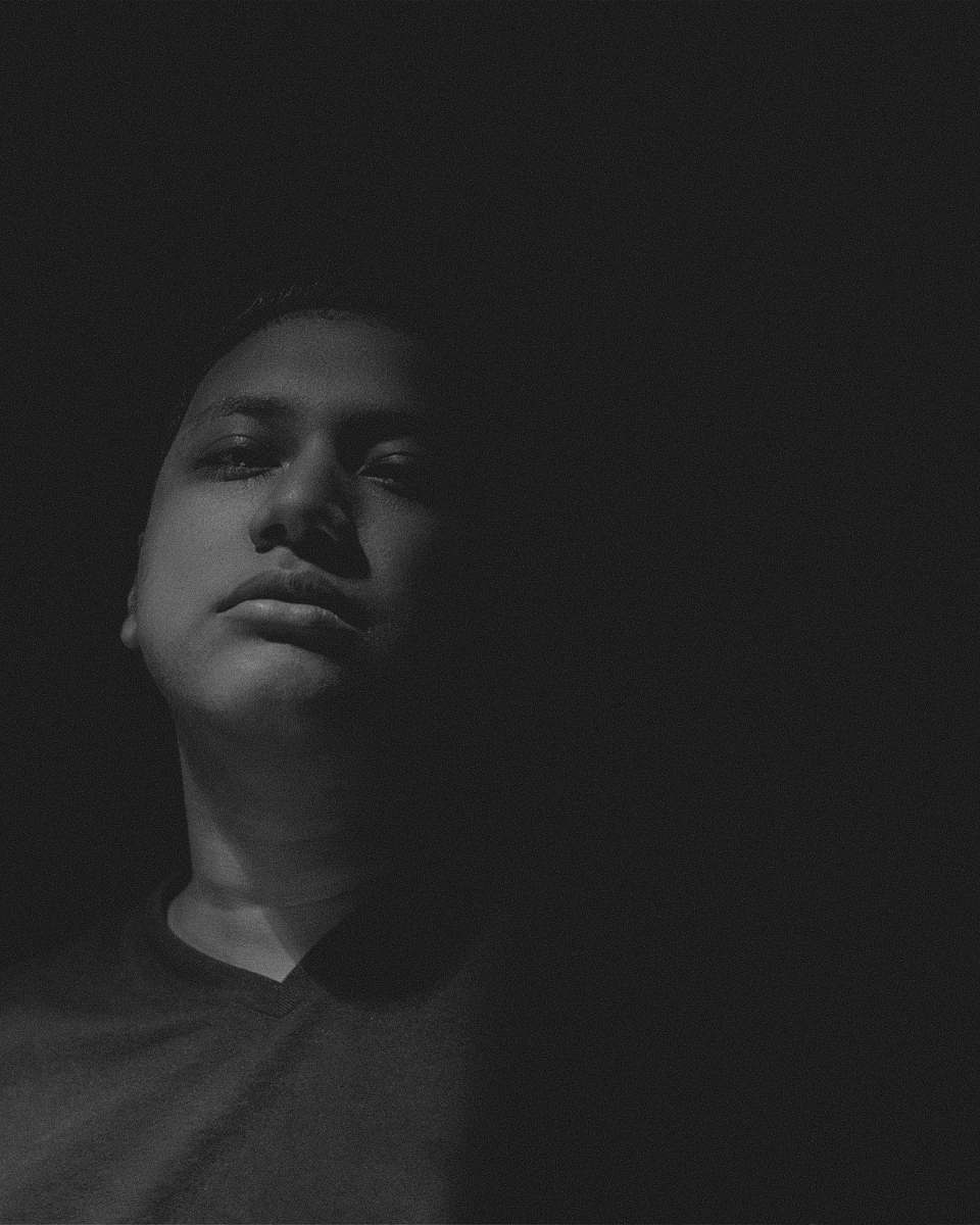 face grayscale photo of person human