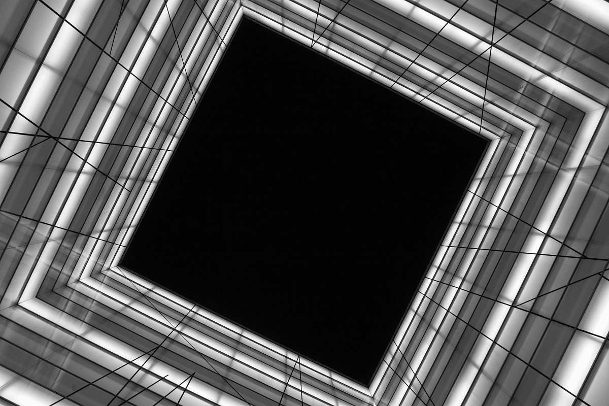 building square black and gray ceiling architecture