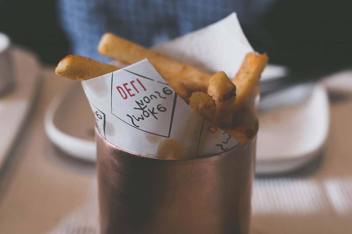 india French fries on contianer cup