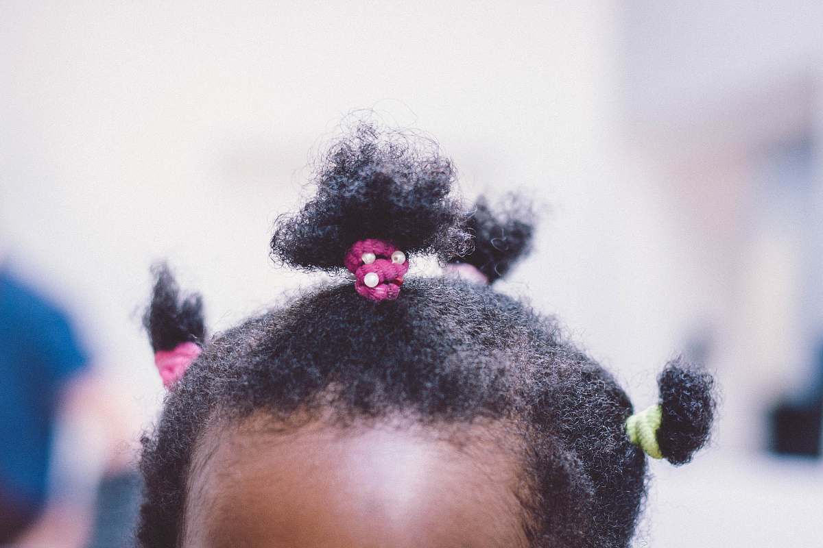 kid girl's black hair black girl