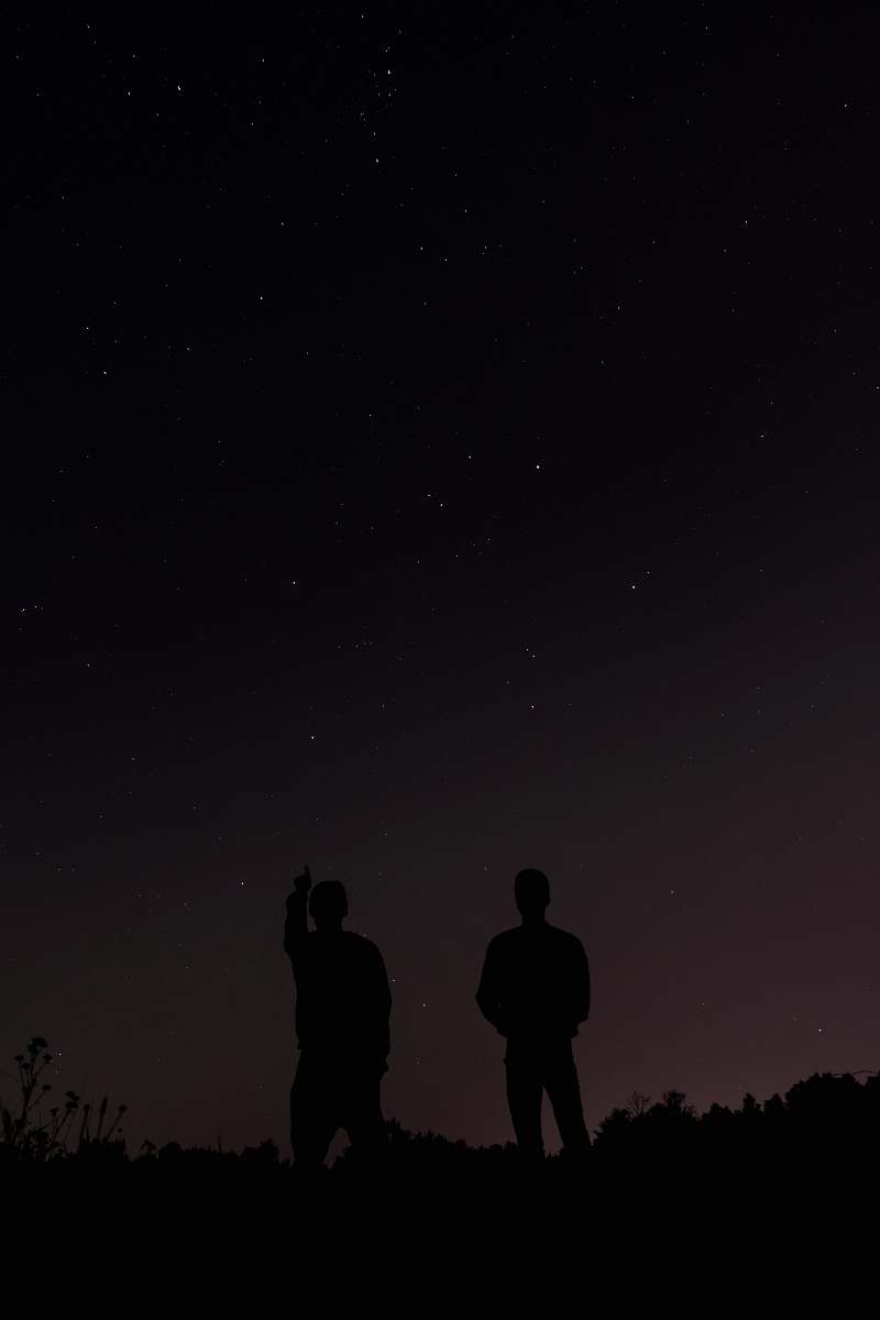 person silhouette photography of two people during daytime nature