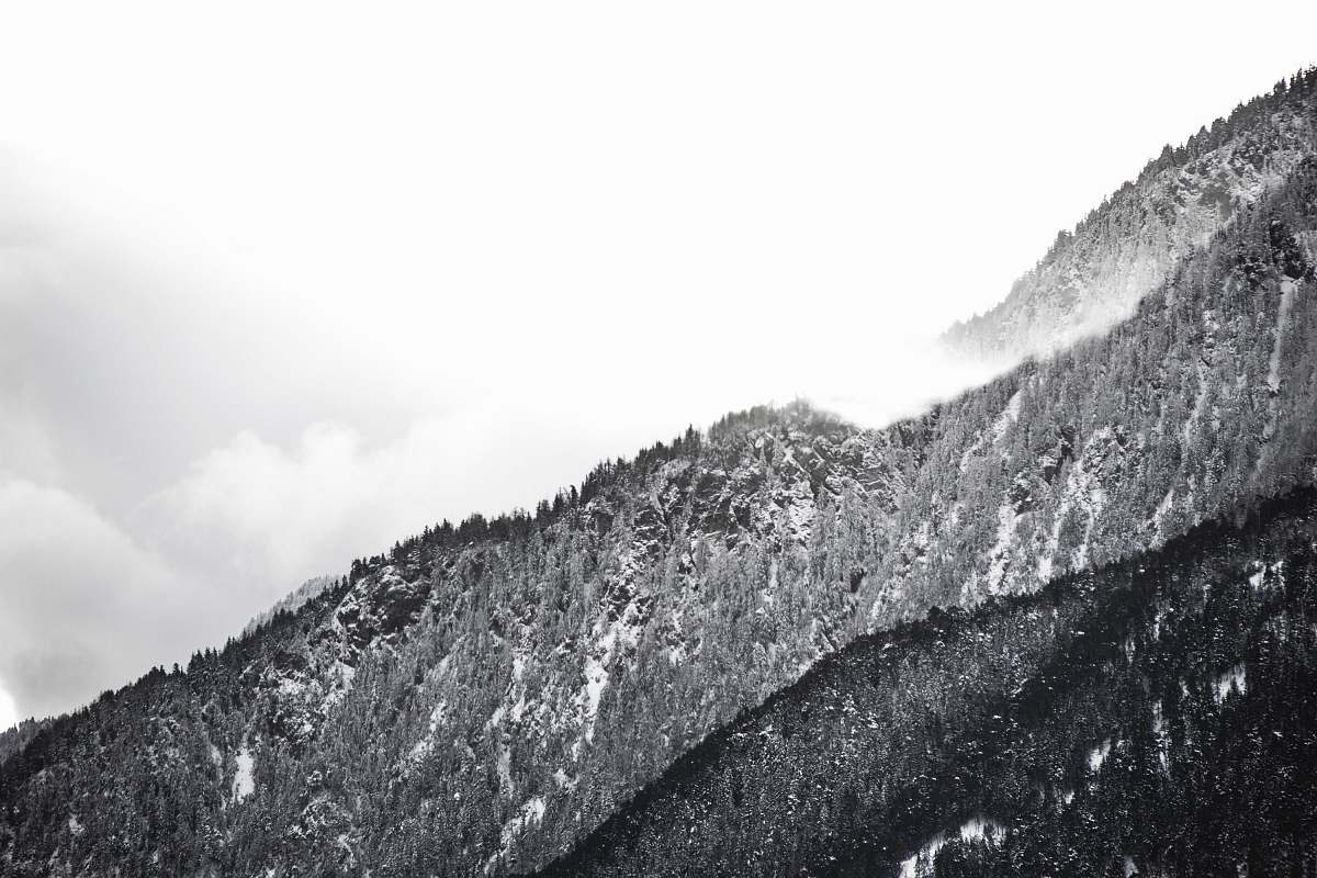 nature grayscale photo of mountain ried-brig