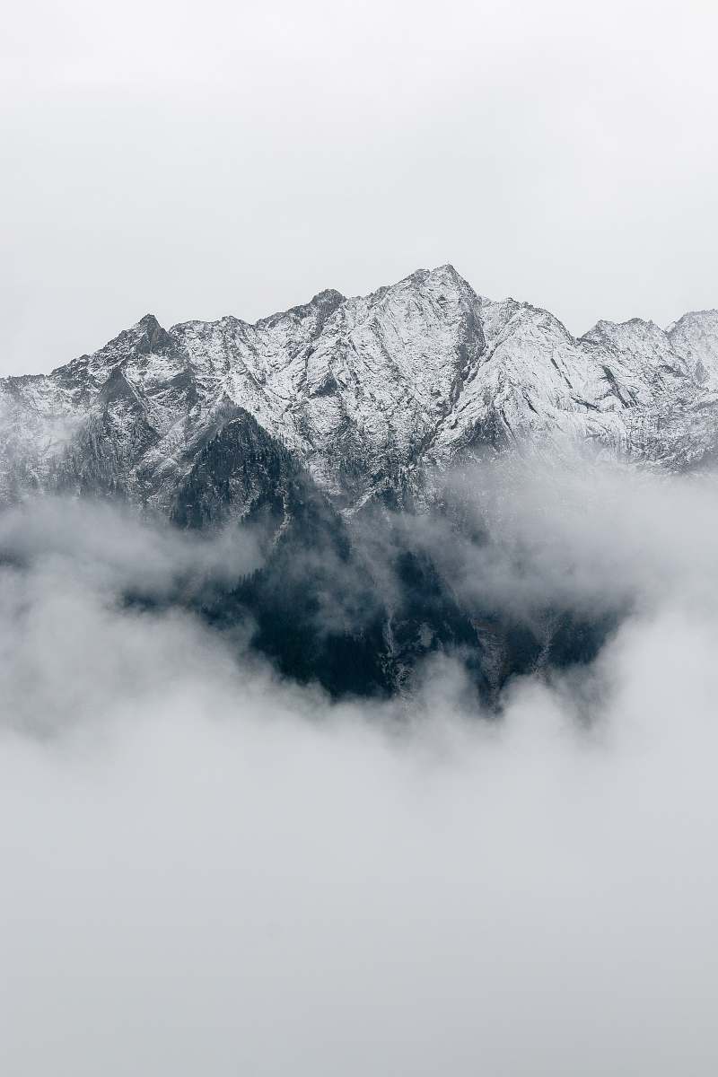 nature gray mountain covered in fog during daytime rieserferner-ahrn nature park