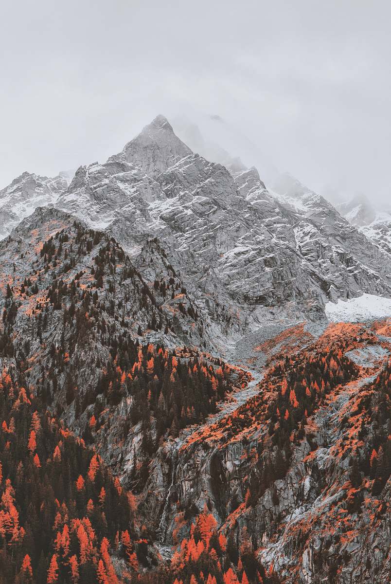nature gray mountain under white sky outdoors
