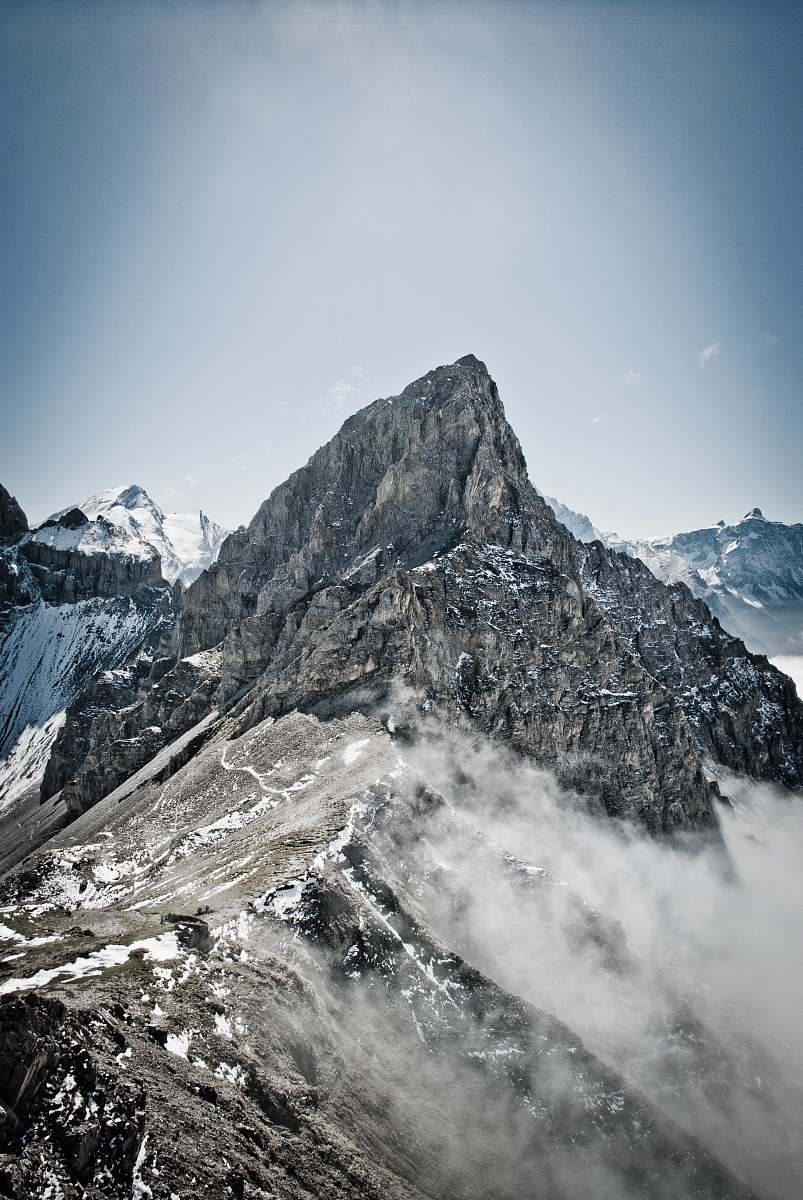 nature mountain covered with snow alps