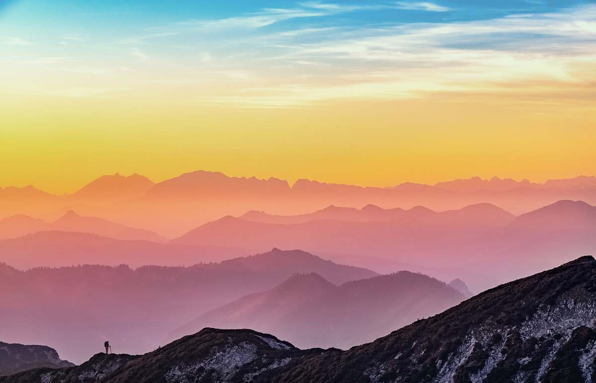 sky landscape photography of mountains nature