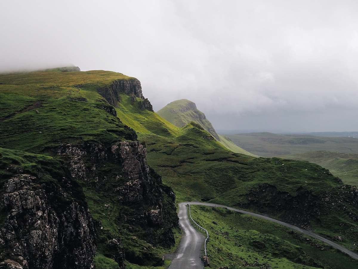 landscape concrete road between mountains road