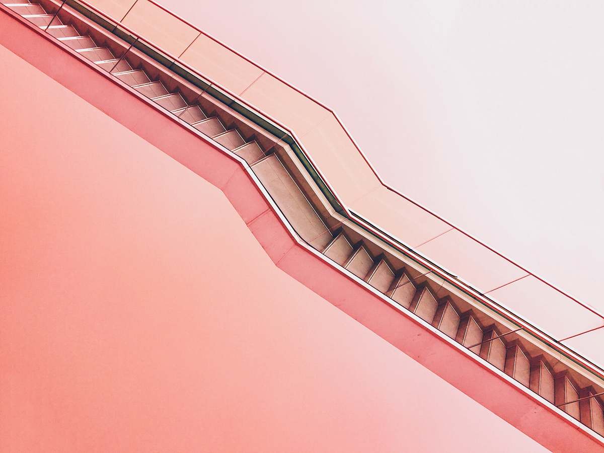 pink white staircase with pink background background