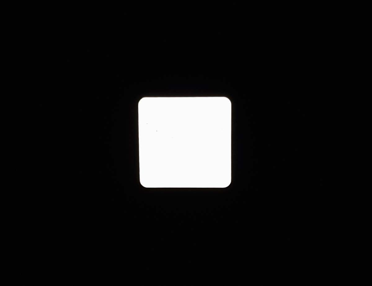 black-and-white square white frame on black background word