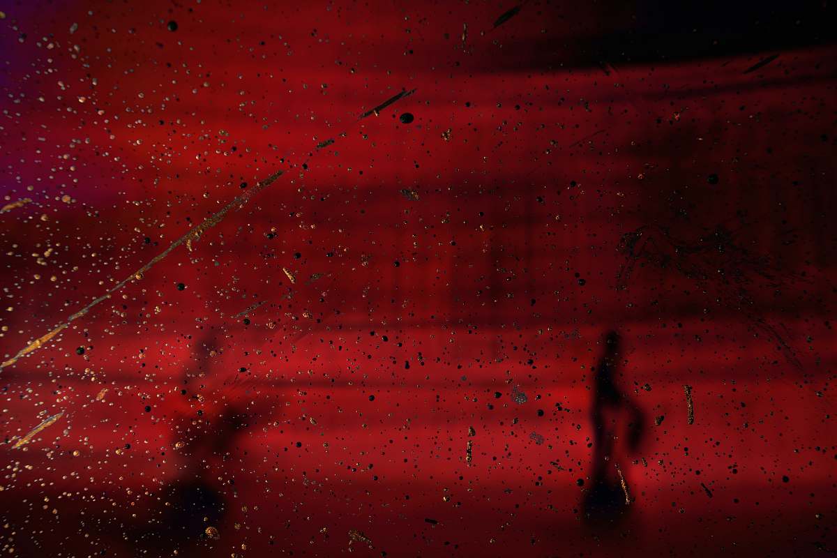 brown red glass wall experimental