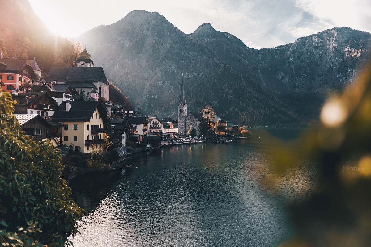 austria town beside body of water and mountains hallstatt