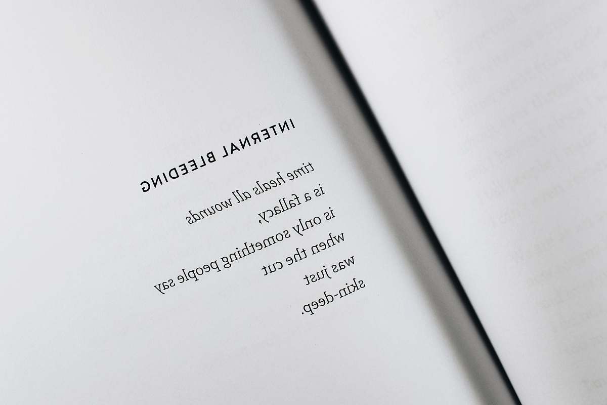 grey Internal Bleeding printed paper text