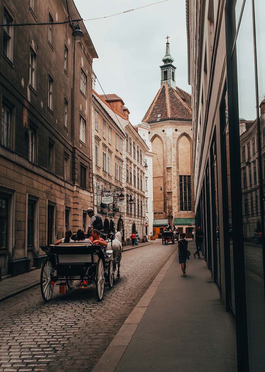 person carriage on street path