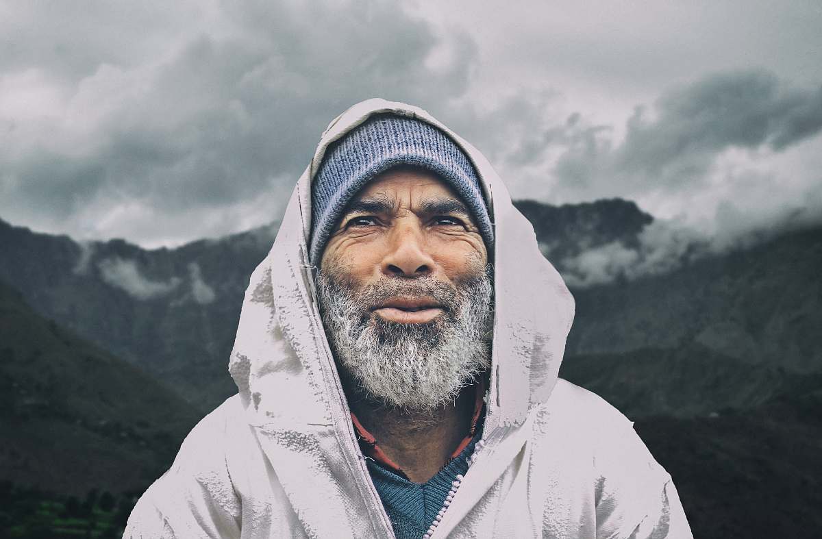 people man wearing hooded jacket person