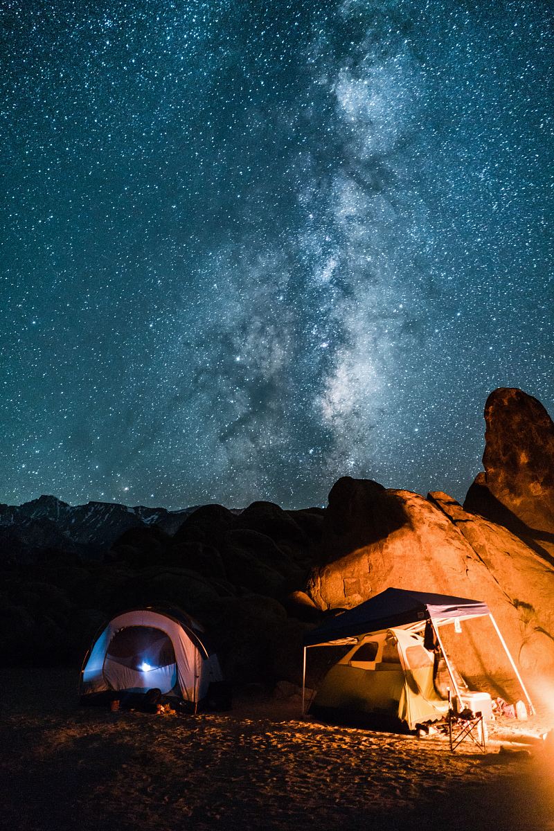 campers under milky way