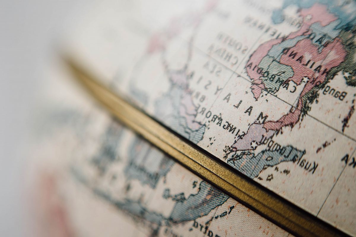 closeup photo of world globe