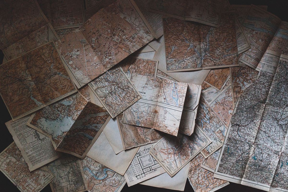 maps lying on the floor