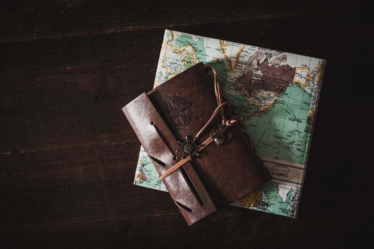 wallet on top of map