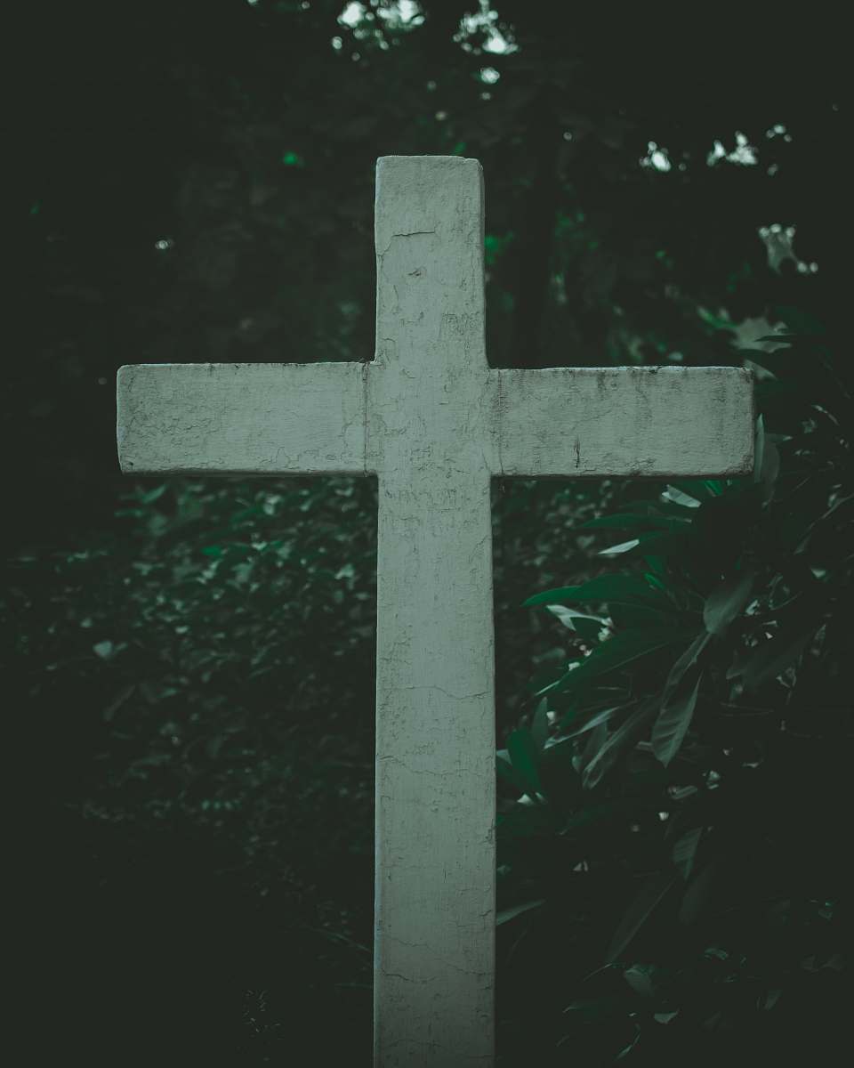 grey white cross decor emblem
