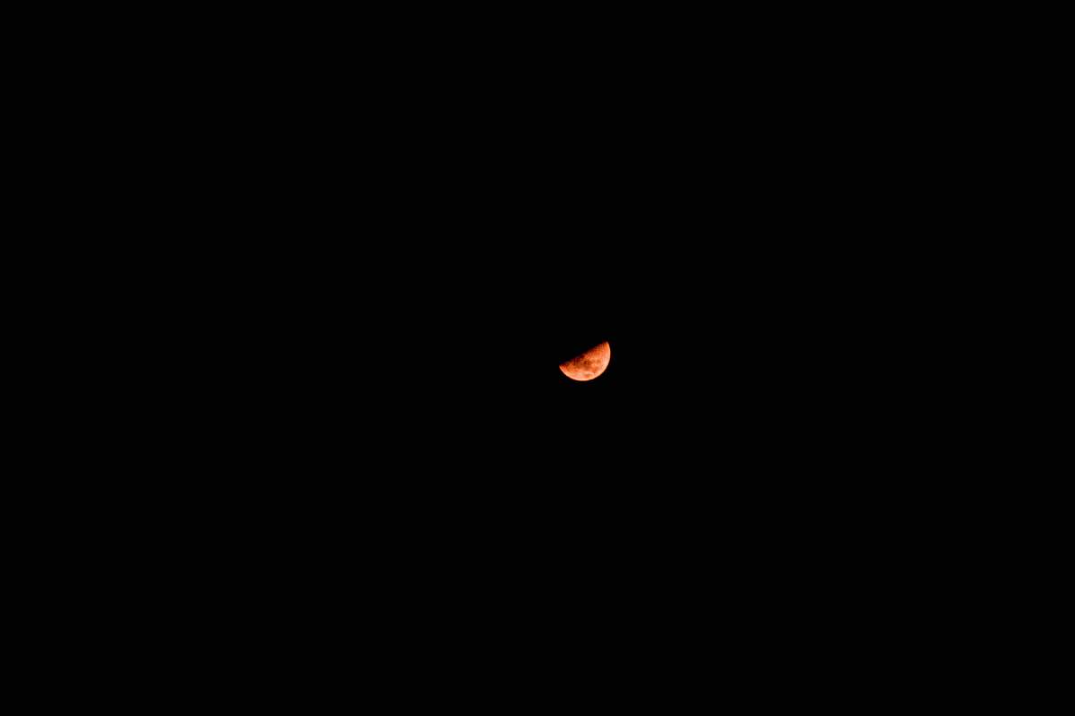 outdoors half moon at night astronomy