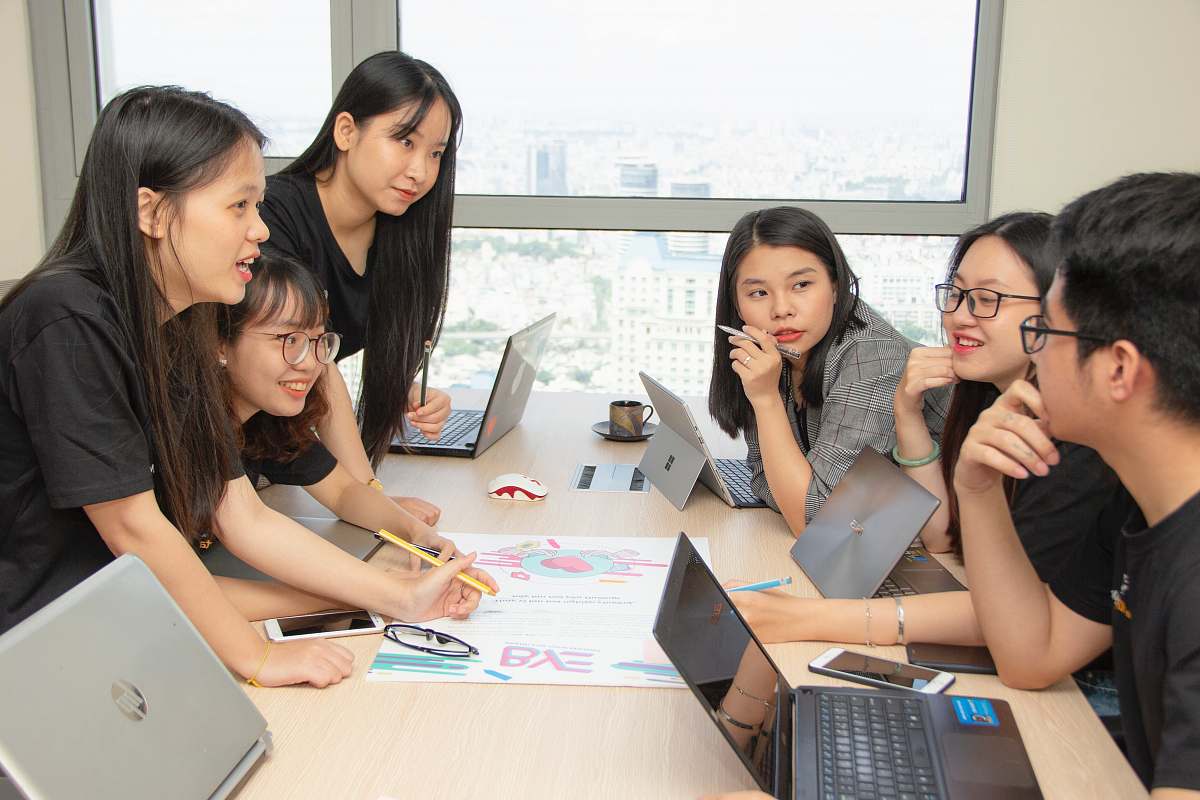 person group of people with laptops human