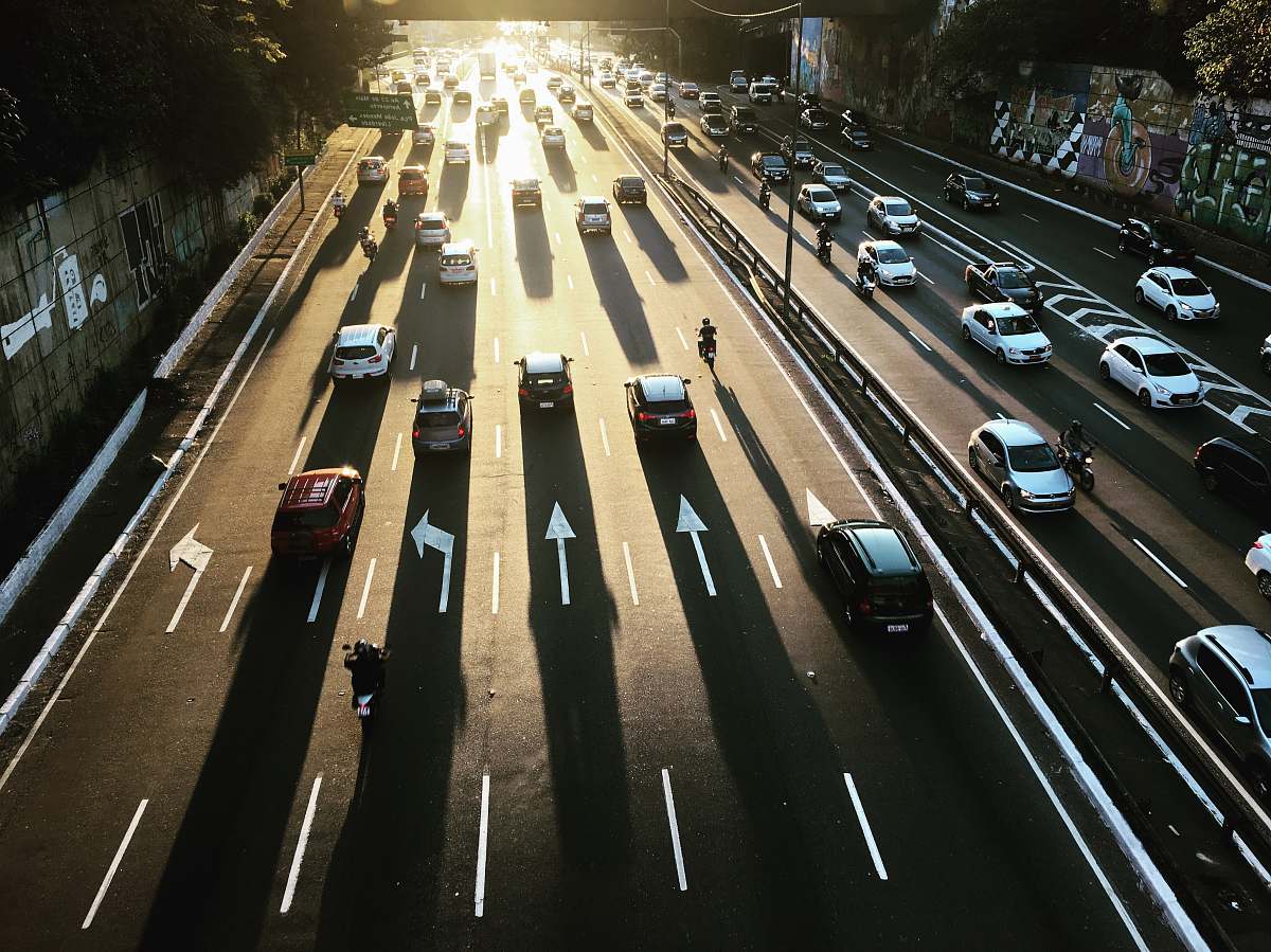 freeway aerial photography of highway road road