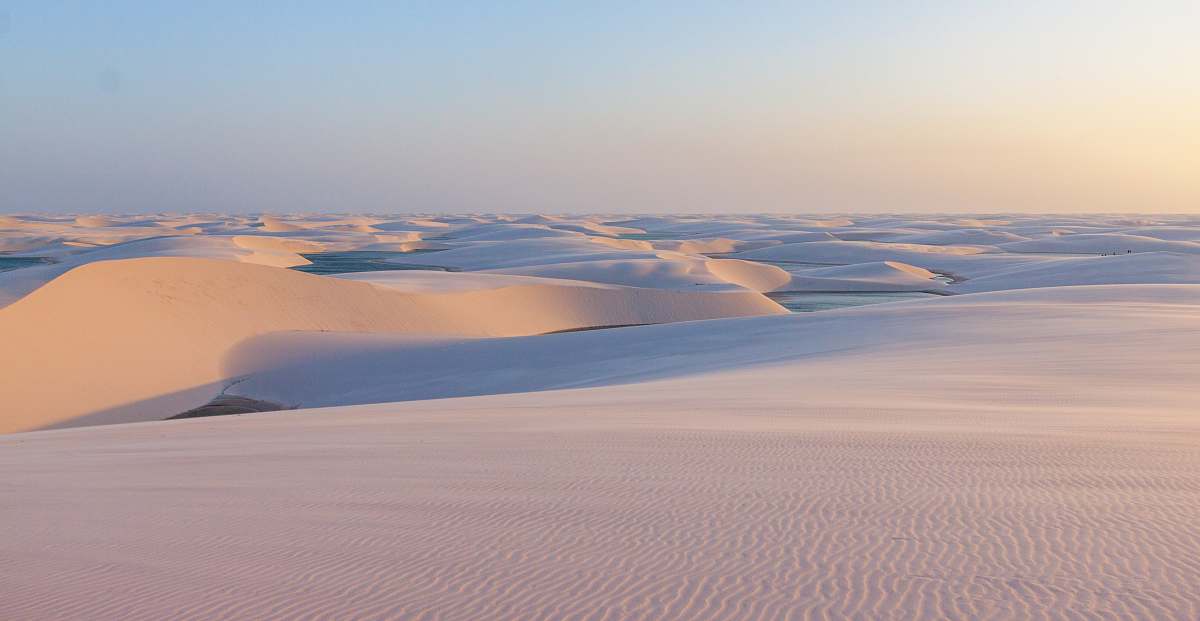 desert field of white sand dune