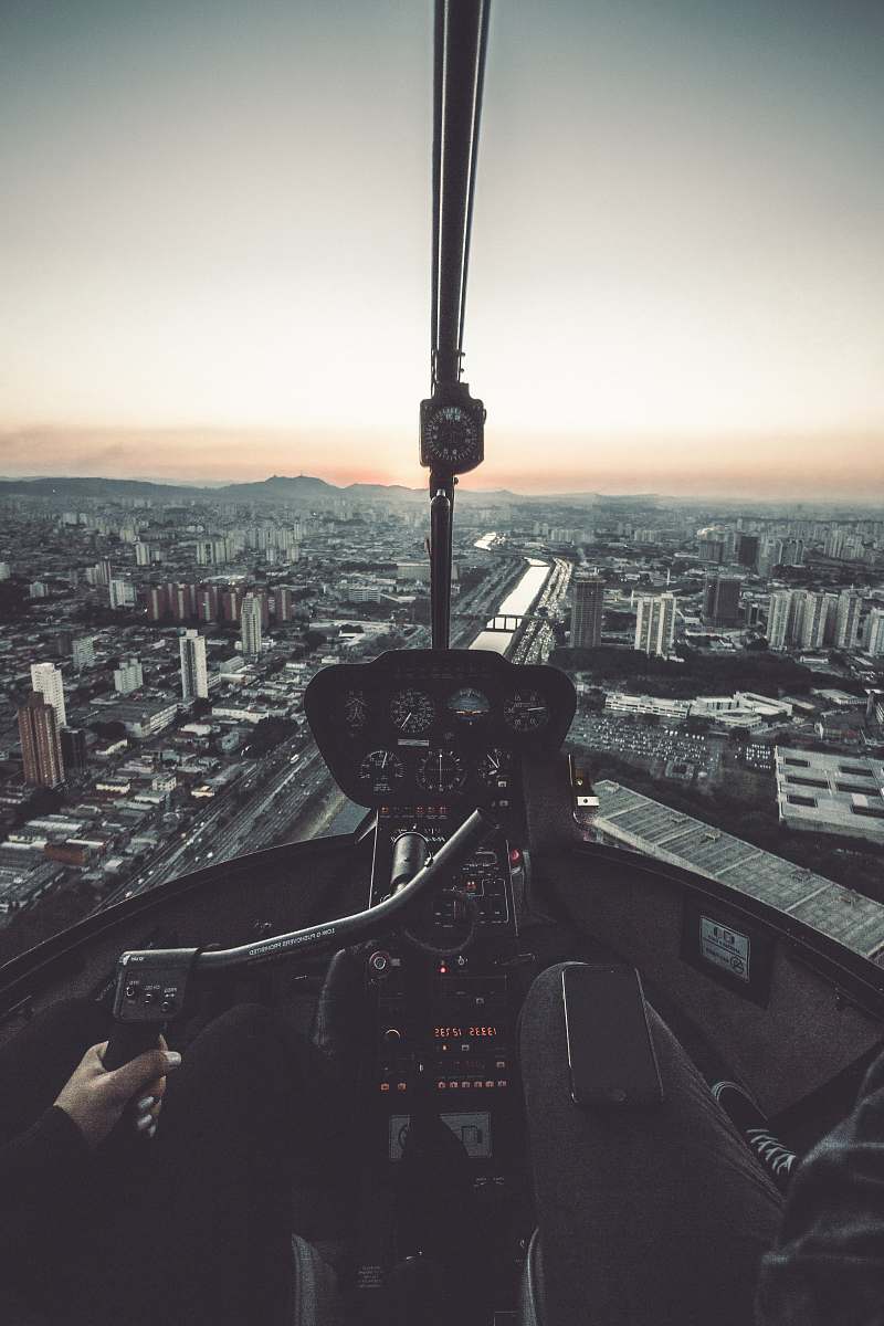 cockpit person inside cockpit city