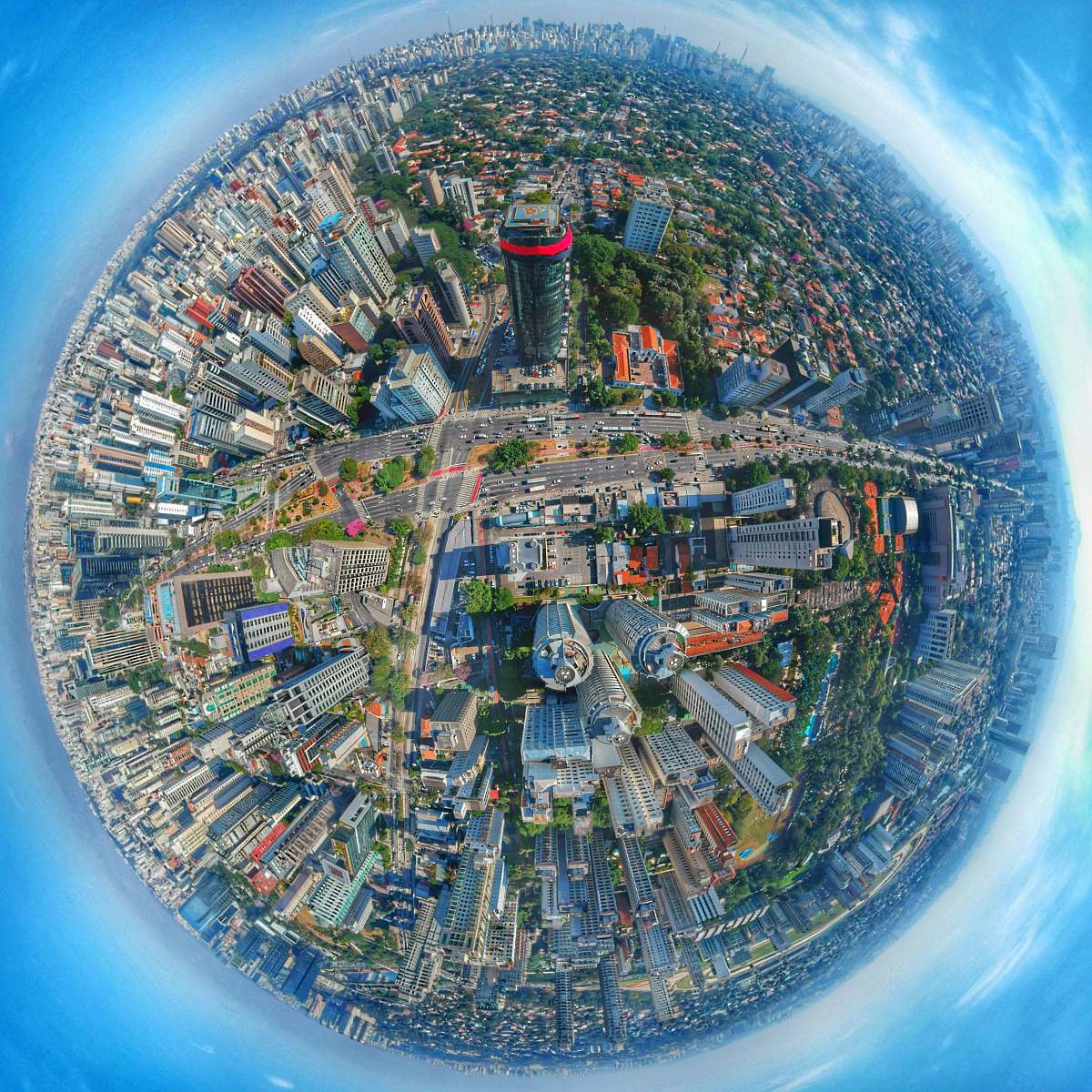 brazil fisheye lens photography of city city