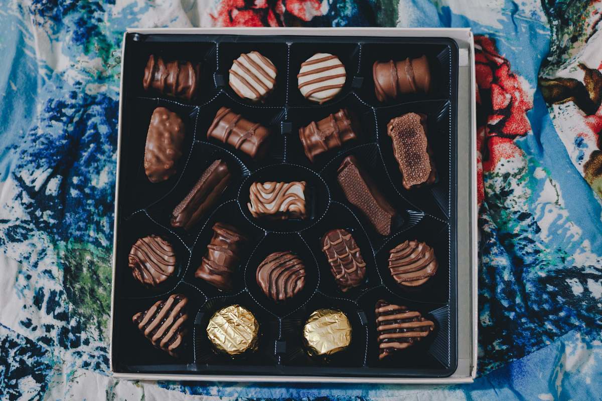 dessert assorted chocolates in box food