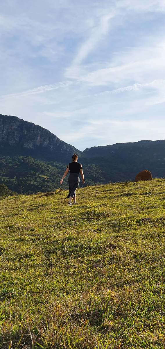outdoors black short-sleeved shirt nature