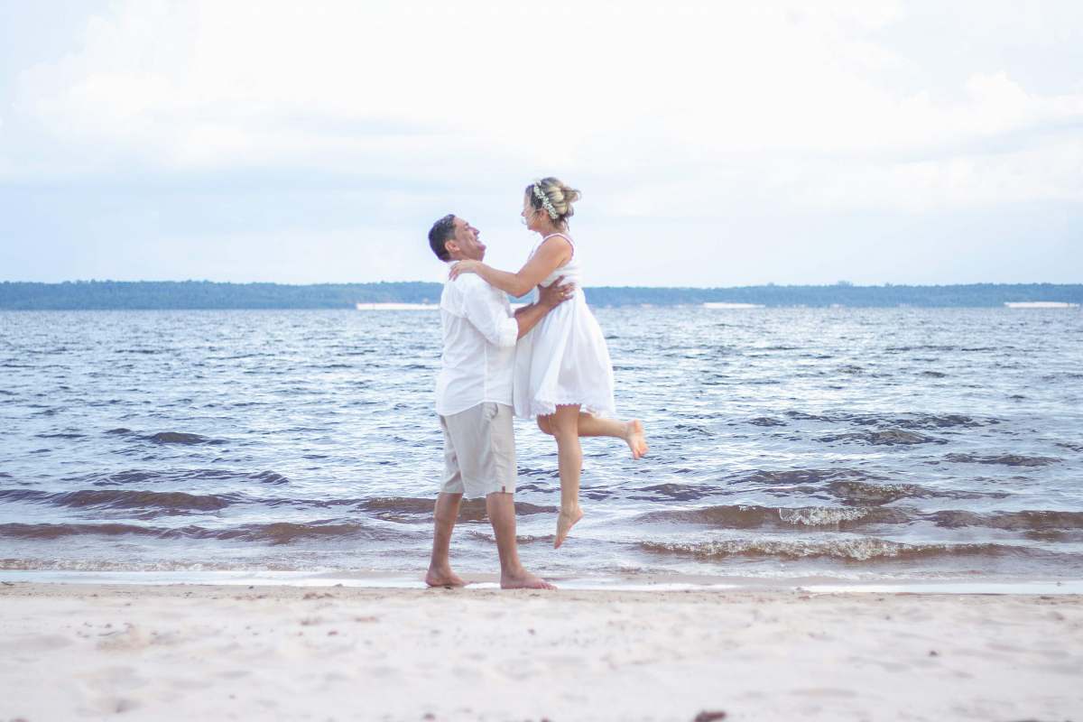 person couple at beach manaus