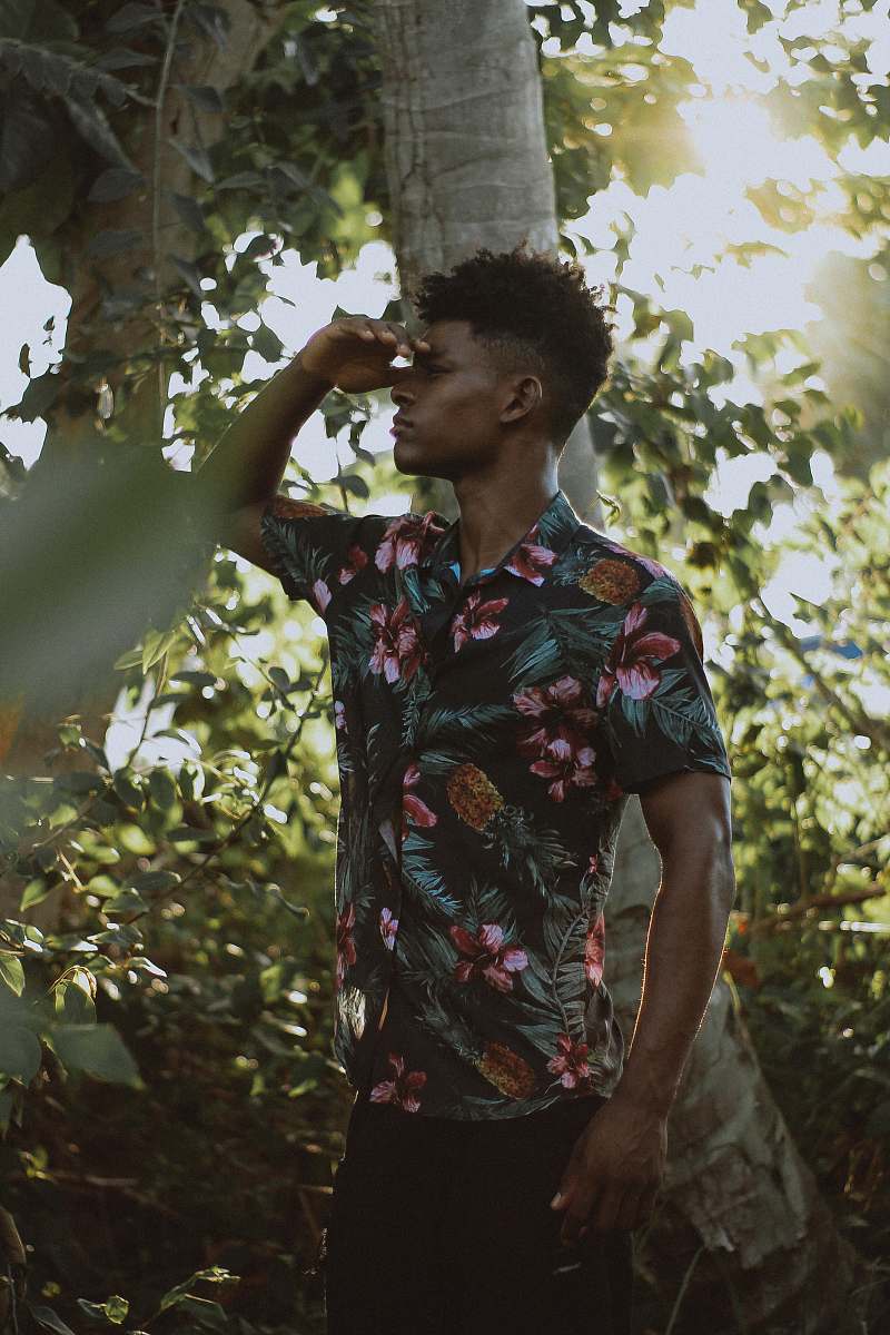 person man standing near coconut tree and green plants during daytime people