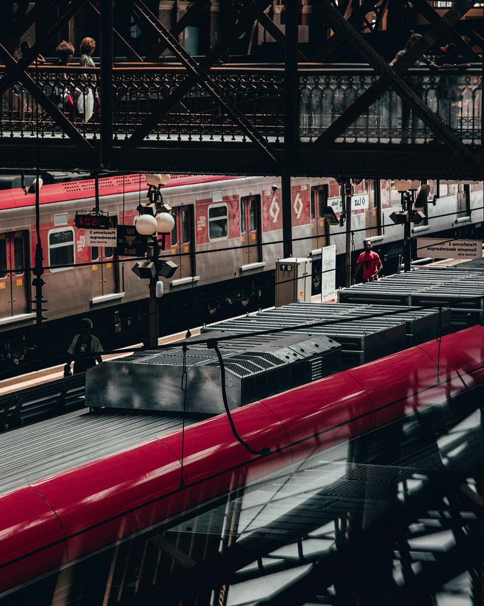 person people along train station train