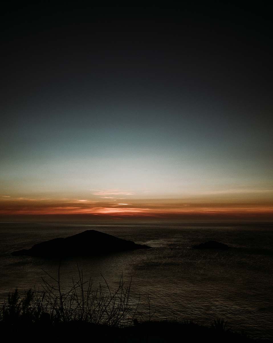sunset desert at night sky