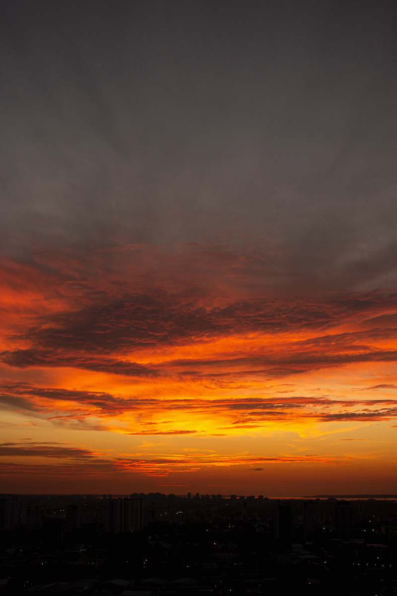 sunset gray clouds at golden hour sky