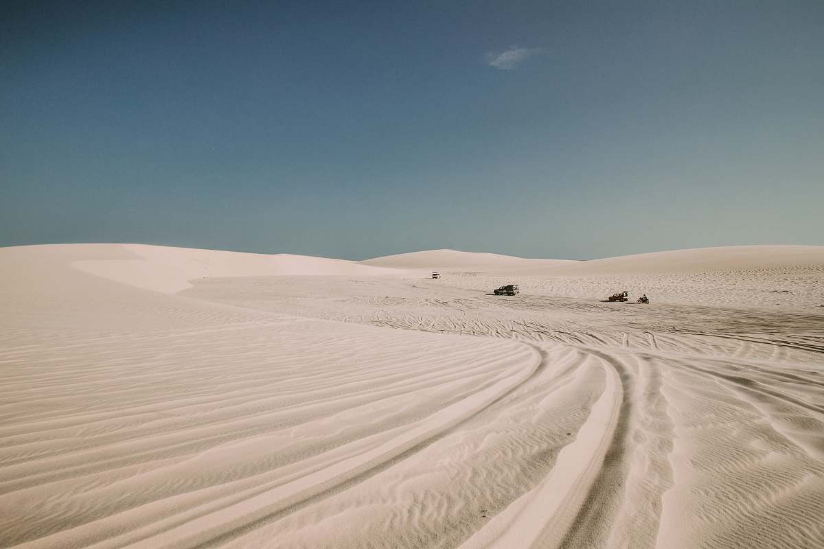 soil white sand under blue sky sand