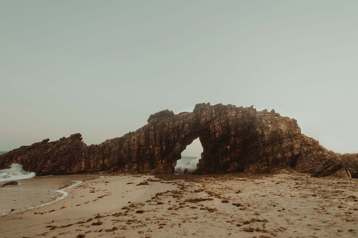 sea brown rock formation nature