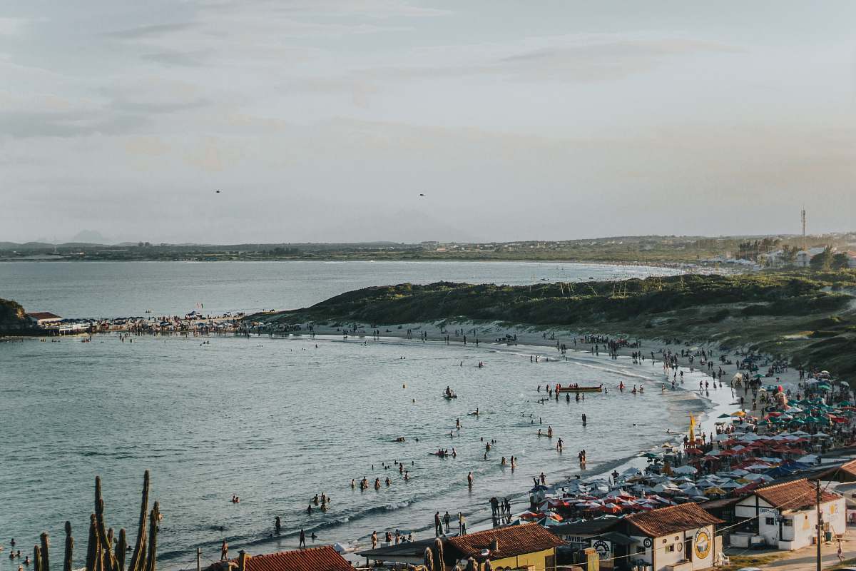 sea people on beach water