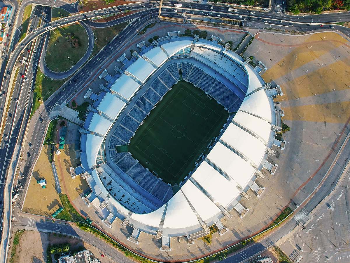 Arena Das Dunas Aerial Photo Of Soccer Stadium Brazil Image Free Stock Photo